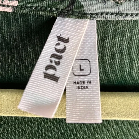 NWOT Pact Fit & Flare V Neck Cotton Green Floral Flutter Sleeve Dress Pockets L - Picture 3 of 4